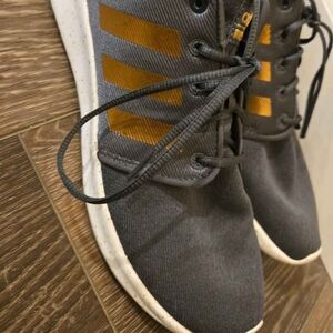 Adidas Women's Gray and Gold Sneakers